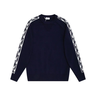 디올 남성 크루넥 네이비 스웨터 - Dior Mens Navy Sweaters - di02x