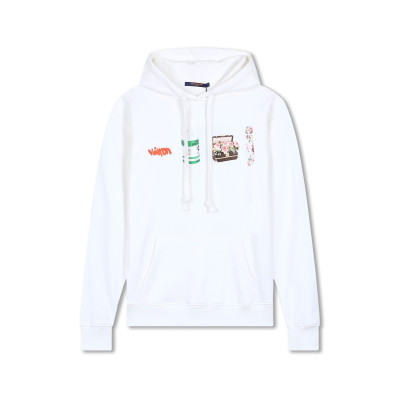 루이비통 남자 베이직 화이트 후드티 - Louis vuitton Mens White Hoodie - lv62x