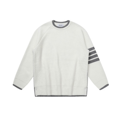 톰브라운 남성 화이트 크루넥 니트 - Thom Browne Mens White Knits - th03x