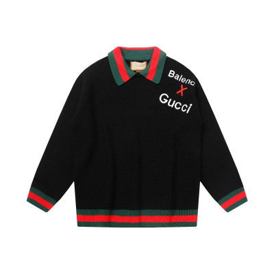 구찌 남성 블랙 폴로 니트 - Gucci Mens Black Knits - gu49x