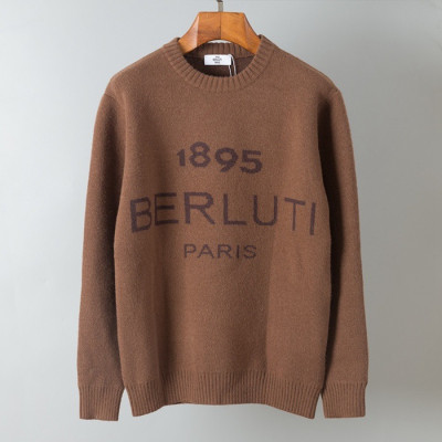 벨루티 남성 카멜 크루넥 니트 - Berluti Mens Camel Knits - ber0149x