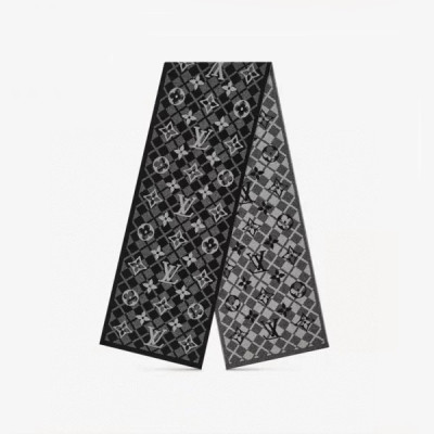 루이비통 남성 블랙 머플러 - Louis vuitton Mens Black Muffler - lv123x