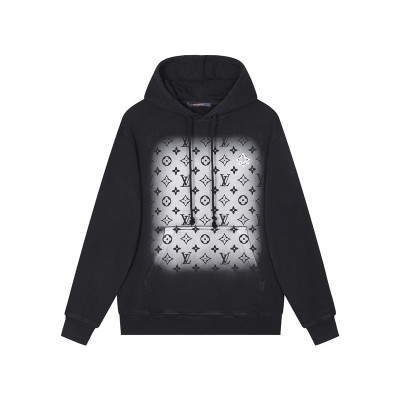 루이비통 남자 블랙 후드티 - Louis vuitton Mens Black Hoodie - lv132x