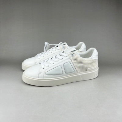 발망 남성 트렌디 화이트 스니커즈 - Balmain Mens White Sneakers - bam0186x