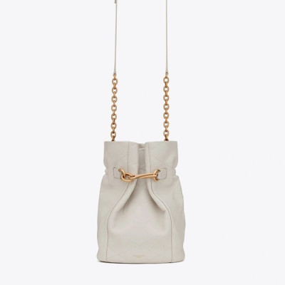 입생로랑 여성 화이트 버킷백 - Saint Laurent Womens White Bucket Bag - ysl287x