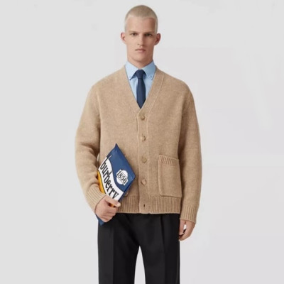 버버리 남성 브이넥 카멜 가디건 - Burberry Mens Camel Cardigan - bu14x