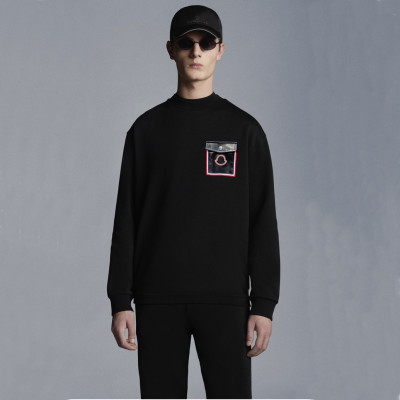 몽클레어 남성 블랙 크루넥 긴팔티 - Moncler Mens Black Tshirts - mo56x