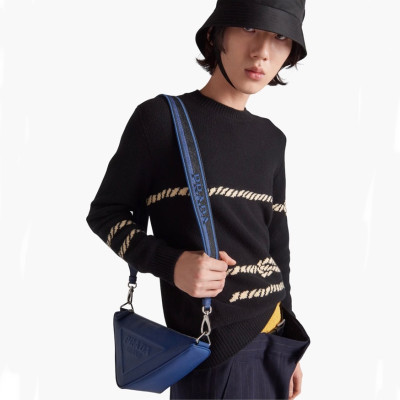 프라다 남성 블루 크로스백 - Prada Mens Blue Cross Bag - pr238x