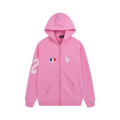 발렌시아가 남/녀 핑크 집업 후드티 - Balenciaga Unisex Pink Hoodie - ba81x