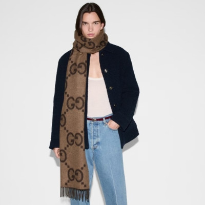 구찌 여성 브라운 머플러 - Gucci Womens Brown Muffler - gu131x