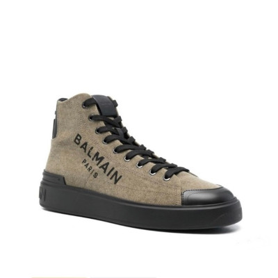 발망 남성 트렌디 카키 스니커즈 - Balmain Mens Khaki Sneakers - bam203x