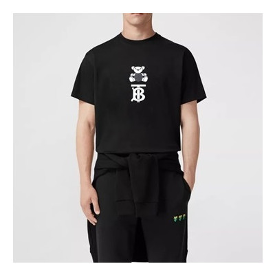 버버리 남성 블랙 크루넥 반팔티 - Burberry Mens Black Tshirts - Bu55x