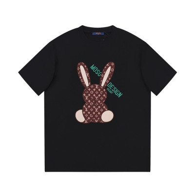 루이비통 남성 블랙 크루넥 반팔티 - Louis vuitton Mens Black Tshirts - lv311x