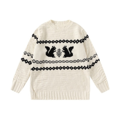 아크네 남/녀 크루넥 화이트 니트 - Acne Unisex White Knits - ace192x