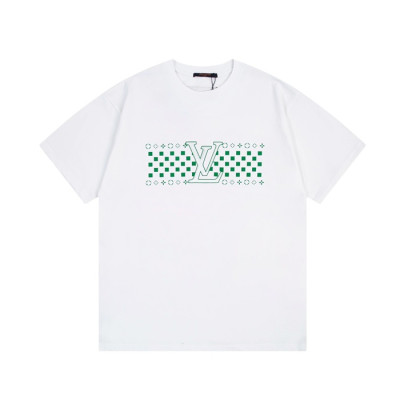 루이비통 남성 화이트 크루넥 반팔티 - Louis vuitton Mens White Short sleeved T-shirts - lv350x