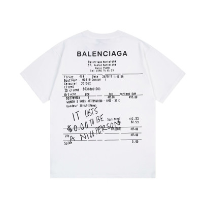 발렌시아가 남성 크루넥 화이트 반팔티 - Balenciaga Mens White Short sleeved T-shirts - ba131x