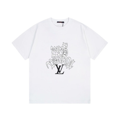 루이비통 남성 화이트 크루넥 반팔티 - Louis vuitton Mens White Short sleeved T-shirts - lv353x