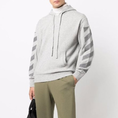 오프화이트 남성 그레이 후드티 - Off-white Mens Gray Hoodie - of15x