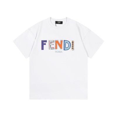 펜디 남성 화이트 크루넥 반팔티 - Fendi Mens White Short sleeved T-shirts - fe35x