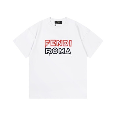 펜디 남성 화이트 크루넥 반팔티 - Fendi Mens White Short sleeved T-shirts - fe37x