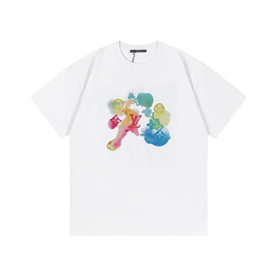 루이비통 남성 화이트 크루넥 반팔티 - Louis vuitton Mens White Short sleeved T-shirts - lv375x