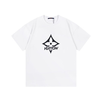 루이비통 남성 화이트 크루넥 반팔티 - Louis vuitton Mens White Short sleeved T-shirts - lv377x