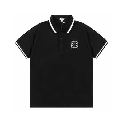 로에베 남성 블랙 폴로 반팔티 - Loewe Mens Black Short  Polo T-shirts - loe691x