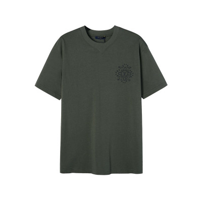 루이비통 남성 올리브 크루넥 반팔티 - Louis vuitton Mens Olive Short sleeved T-shirts - lv384x