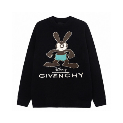 지방시 남성 블랙 크루넥 니트 - Givenchy Mens Black Knits - gi157x