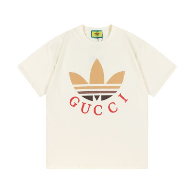 구찌 남/녀 아이보리 크루넥 반팔티 - Gucci Unisex Ivory Short sleeved T-shirts - gu195x