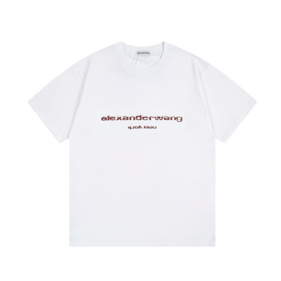 알렉산더왕 남성 이니셜 화이트 반팔티 - Alexanderwang Mens White Tshirts - alx226x