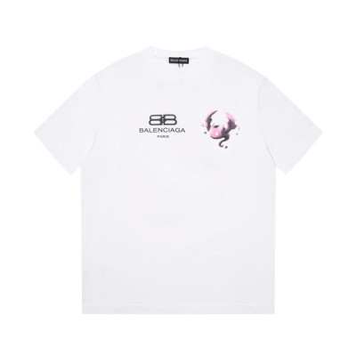 발렌시아가 남/녀 크루넥 화이트 반팔티 - Balenciaga Unisex White Short sleeved T-shirts - ba152x