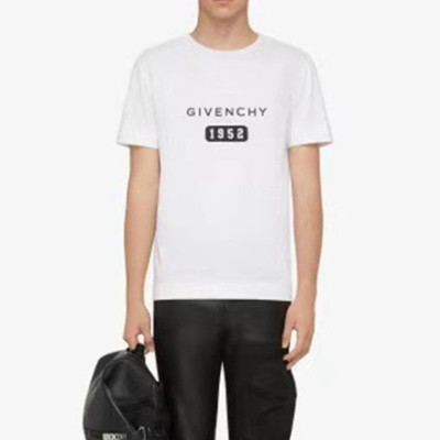 지방시 남성 크루넥 화이트 반팔티 - Givenchy Mens White Short Sleeved Tshirts - gi162x