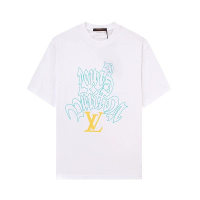 루이비통 남성 화이트 크루넥 반팔티 - Louis vuitton Mens White Short sleeved T-shirts - lv414x