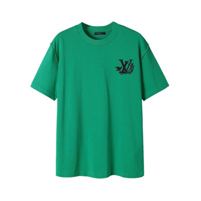 루이비통 남성 그린 크루넥 반팔티 - Louis vuitton Mens Green Short sleeved T-shirts - lv419x