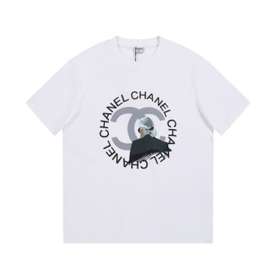 샤넬 남/녀 크루넥 화이트 반팔티 - Chanel Unisex White Tshirts - ch50x