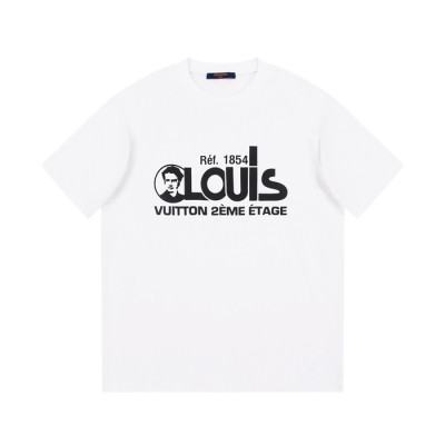 루이비통 남성 화이트 크루넥 반팔티 - Louis vuitton Mens White Short sleeved T-shirts - lv432x