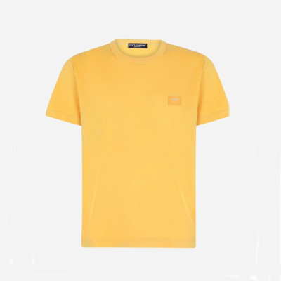 돌체앤가바나 남성 옐로우 반팔티 - Dolce&Gabbana Mens Yellow Tshirts - dol397x