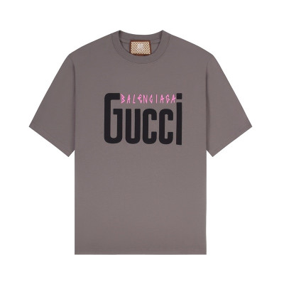 구찌 남/녀 그레이 크루넥 반팔티 - Gucci Unisex Gray Short sleeved T-shirts - gu221x