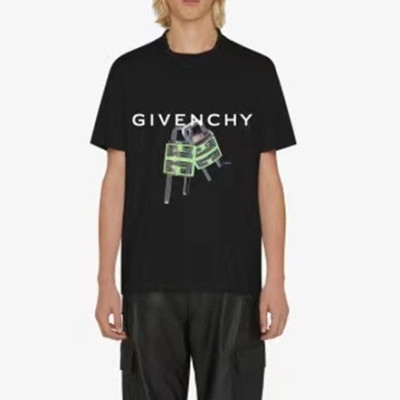 지방시 남성 크루넥 블랙 반팔티 - Givenchy Mens Black Short Sleeved Tshirts - gi179x