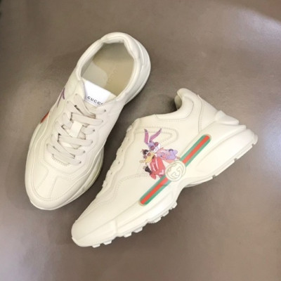 구찌 남/녀 아이보리 라이톤 - Gucci Unisex Ivory Sneakers - gu275X