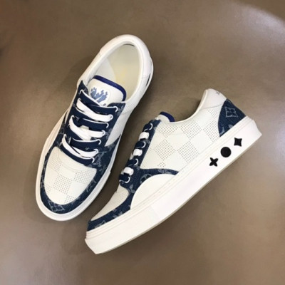 루이비통 남성 네이비 스니커즈 - Louis vuitton Mens Navy Sneakers - lv516x