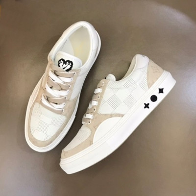 루이비통 남성 베이지 스니커즈 - Louis vuitton Mens Beige Sneakers - lv518x