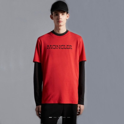 몽클레어 남성 레드 반팔티 - Moncler Mens Red Tshirts - mo82x