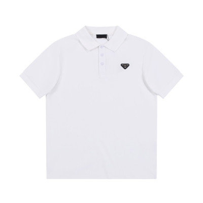 프라다 남성 화이트 폴로 반팔티 - Prada Mens White Short sleeved Tshirts - pr315