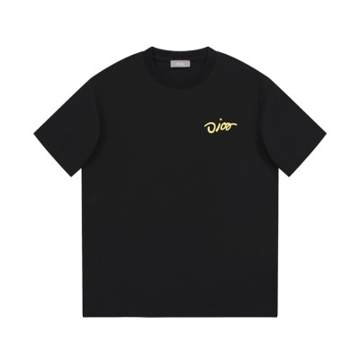 디올 남성 블랙 크루넥 반팔티 - Dior Mens Black Short sleeved Tshirts - di313x