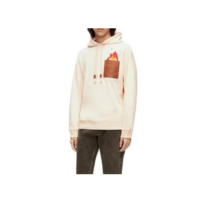 로에베 남/녀 화이트 후드티 - Loewe Unisex White Hoodie - loe702x