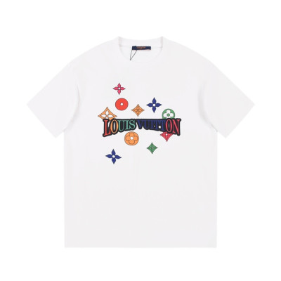 루이비통 남성 화이트 크루넥 반팔티 - Louis vuitton Mens White Short sleeved T-shirts - lv575x