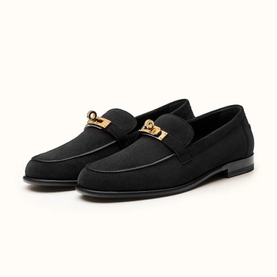 에르메스 여성 시그니처 블랙 로퍼 - Hermes Womens Black Loafer - he79x