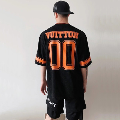 루이비통 남성 블랙 브이넥 반팔티 - Louis vuitton Mens Black Short sleeved T-shirts - lv640x